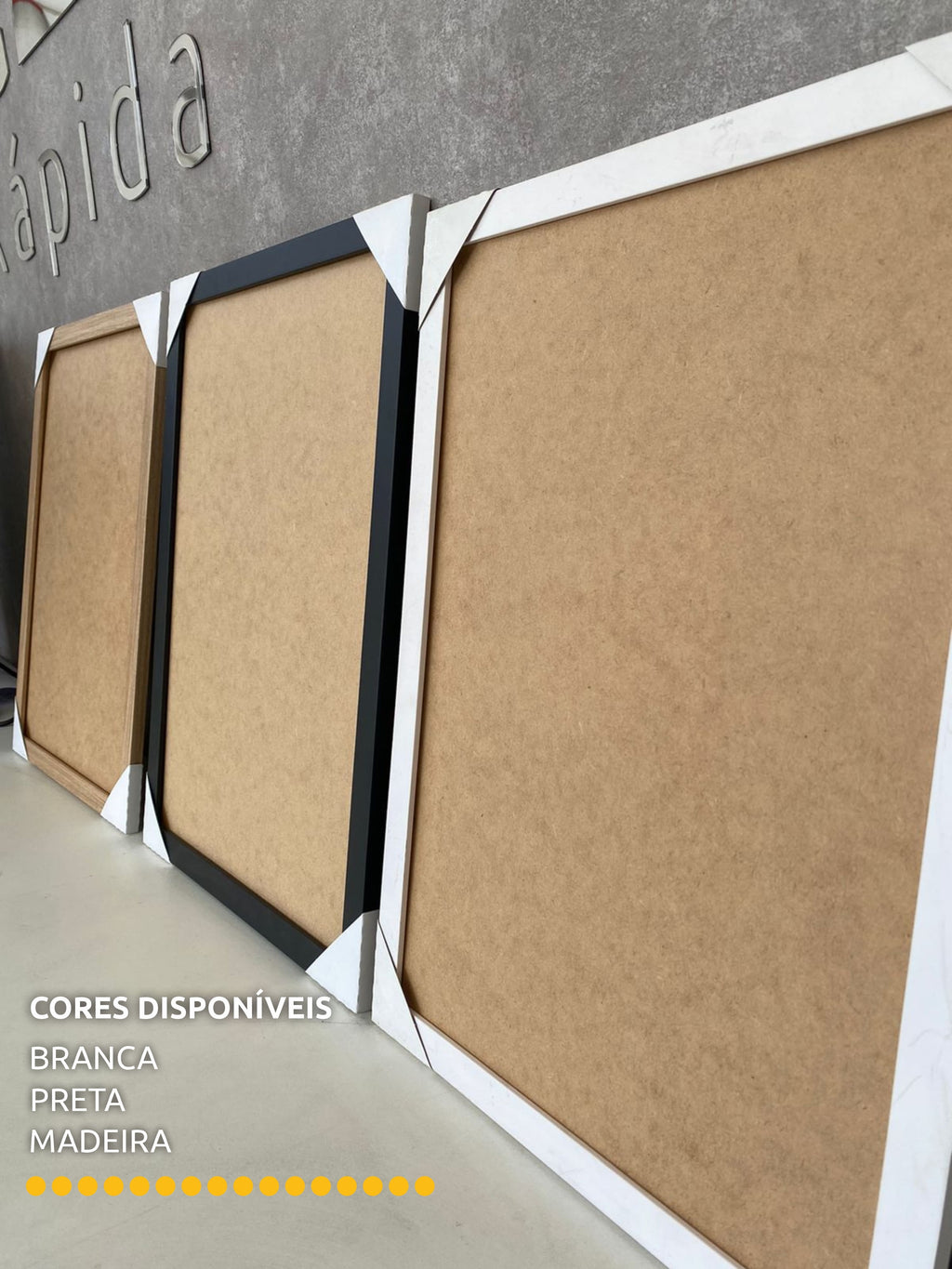 Kit 3 Quadros - More Amor Rosa e Laranja